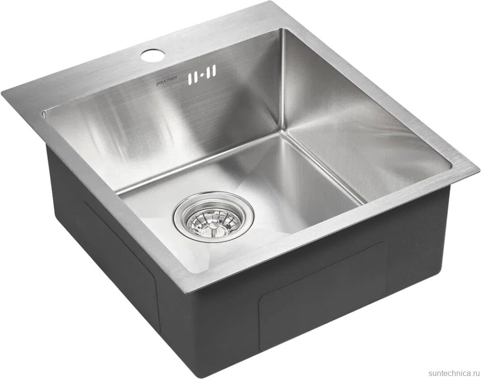 Комплект Мойка Paulmark Kroner PM214551-BS брашированная нержавеющая сталь + Смеситель Essen 213011-СR хром + Измельчитель Intenso