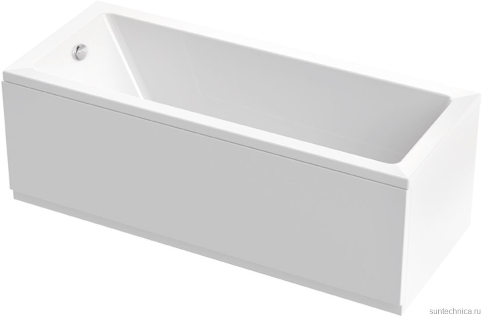 Акриловая ванна Cezares Plane Solo 170x80 см, пристенная, белая, с каркасом