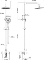 Душевая стойка Wonzon & Woghand WW-B2166-A-MB матовая черная