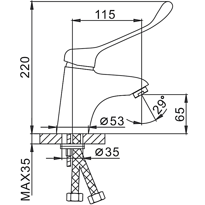Смеситель для раковины Frap H54 F1054 хром