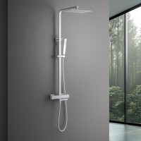 Душевая стойка Timo Tetra-Thermo SX-0169/16 с термостатом, матовая белая