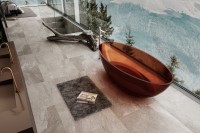 Акриловая ванна Abber Kristall AT9702 Opal 180x85 см, отдельностоящая, коричневая, овальная, с донным клапаном