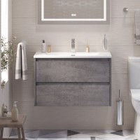 Тумба с раковиной BelBagno Kraft 39 80 cemento grigio, раковина BB-8099-3-80