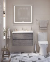 Тумба с раковиной BelBagno Kraft 39 80 cemento grigio, раковина BB-8099-3-80