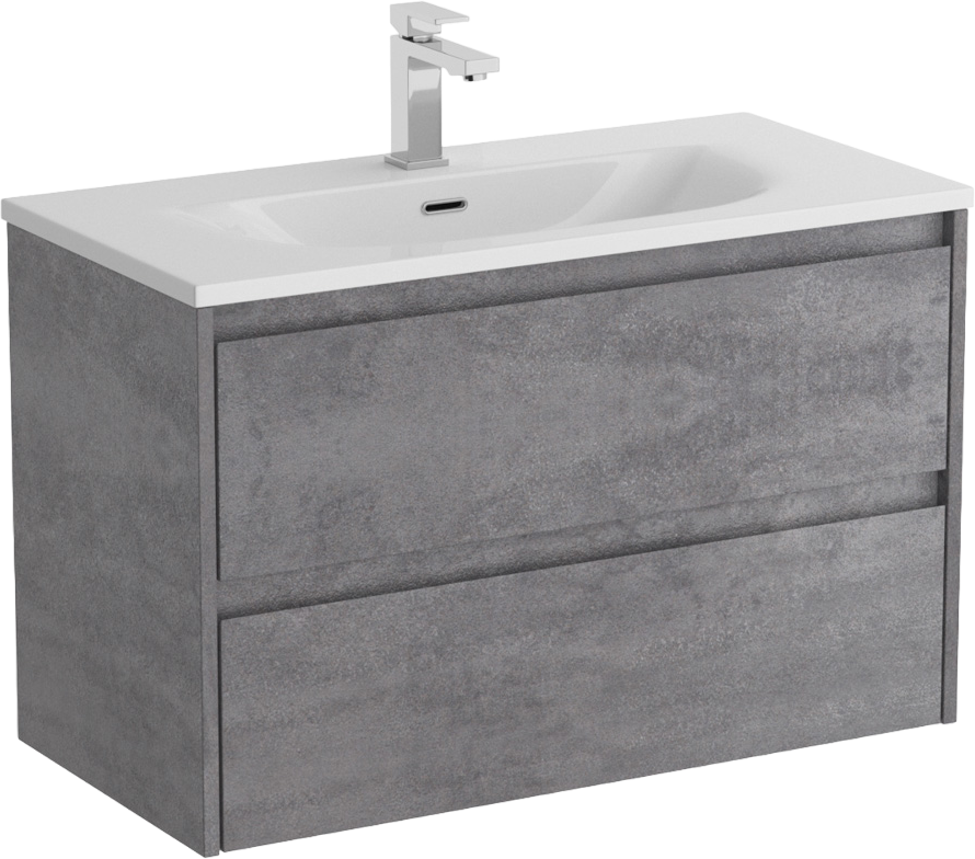Тумба с раковиной BelBagno Kraft 39 80 cemento grigio, раковина BB-8099-3-80