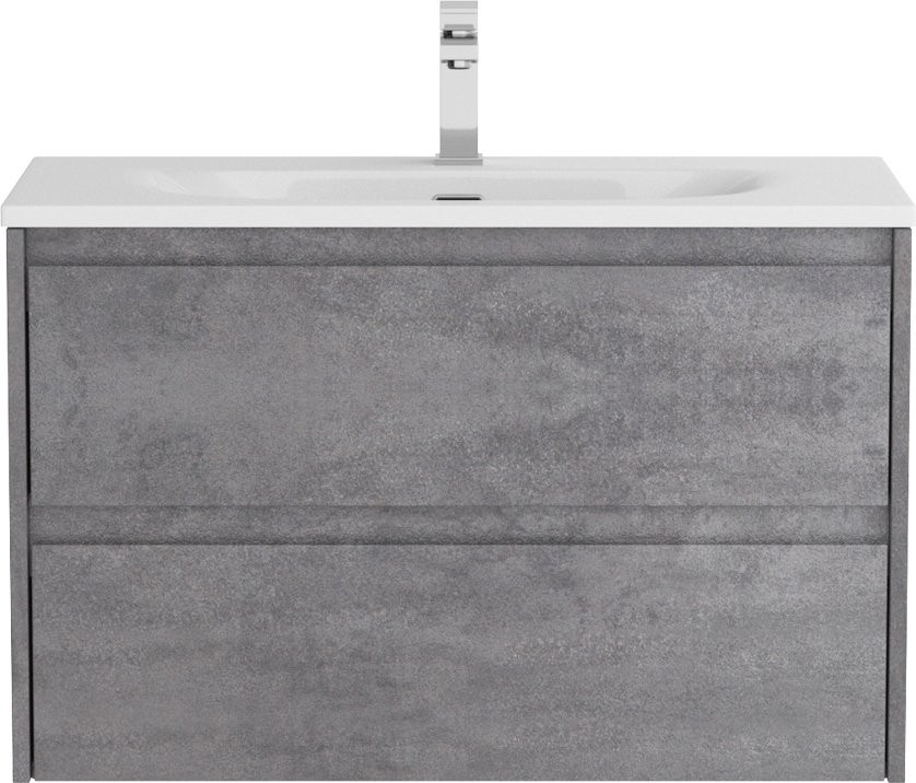 Тумба с раковиной BelBagno Kraft 39 80 cemento grigio, раковина BB-8099-3-80