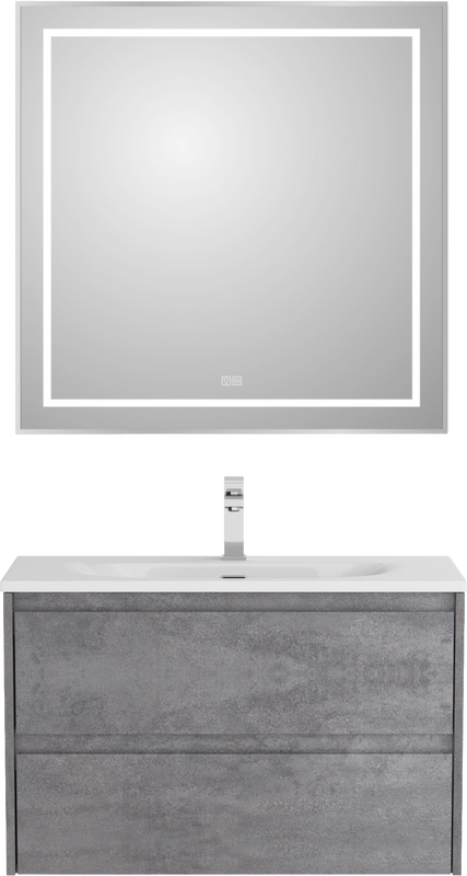 Тумба с раковиной BelBagno Kraft 39 80 cemento grigio, раковина BB-8099-3-80
