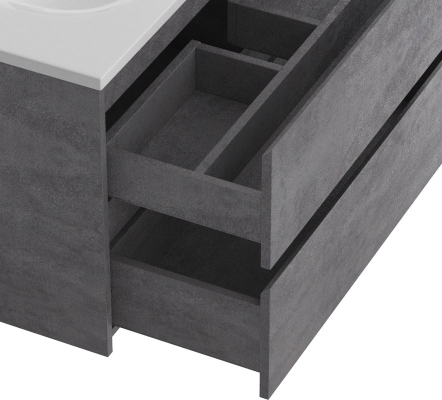 Тумба с раковиной BelBagno Kraft 39 80 cemento grigio, раковина BB-8099-3-80