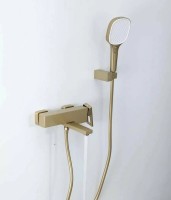 Смеситель для ванны с душем Gappo G17-3 G3217-3 золотой сатин Смеситель для ванны с душем Gappo G17-3 G3217-3 золотой сатин