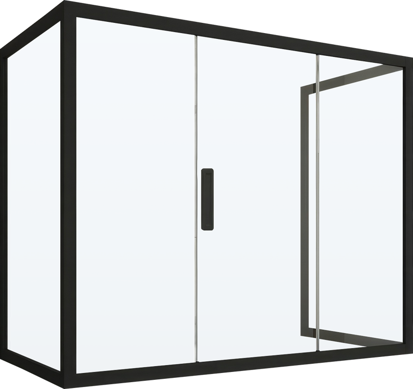 Шторка на ванну Kubele DE019 P3U-CLN-BLMT, 170х80 см, профиль матовый черный