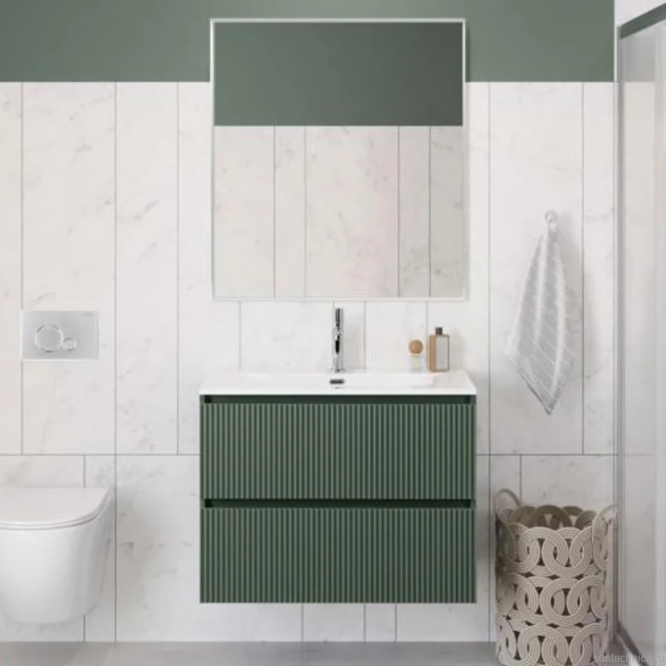 Мебель для ванной комнаты BelBagno Uno-mini 100 подвесная, 2 ящика, матовая еловая
