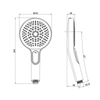 Душевая лейка Olive'S D194B матовая черная Душевая лейка Olive'S D194B матовая черная
