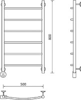 Полотенцесушитель электрический Маргроид Вид 4 04-8050-257L 80x50 L