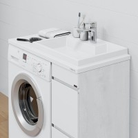 Тумба с раковиной СаНта Марс 29 R под стиральную машину, напольная, 2 ящика, светлая