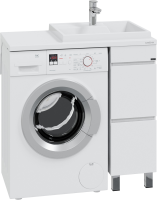 Тумба с раковиной СаНта Марс 29 R под стиральную машину, напольная, 2 ящика, светлая