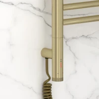 Полотенцесушитель электрический Сунержа Богема 3.1 020-6006-8040 90x45 см, подключение слева, шампань, лесенка, с полкой