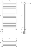 Полотенцесушитель электрический Сунержа Богема 3.1 020-6006-8040 90x45 см, подключение слева, шампань, лесенка, с полкой