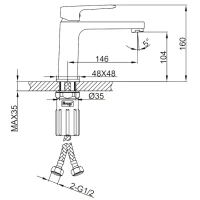 Смеситель для раковины Frap H89 F1089-6 черный Смеситель для раковины Frap H89 F1089-6 черный