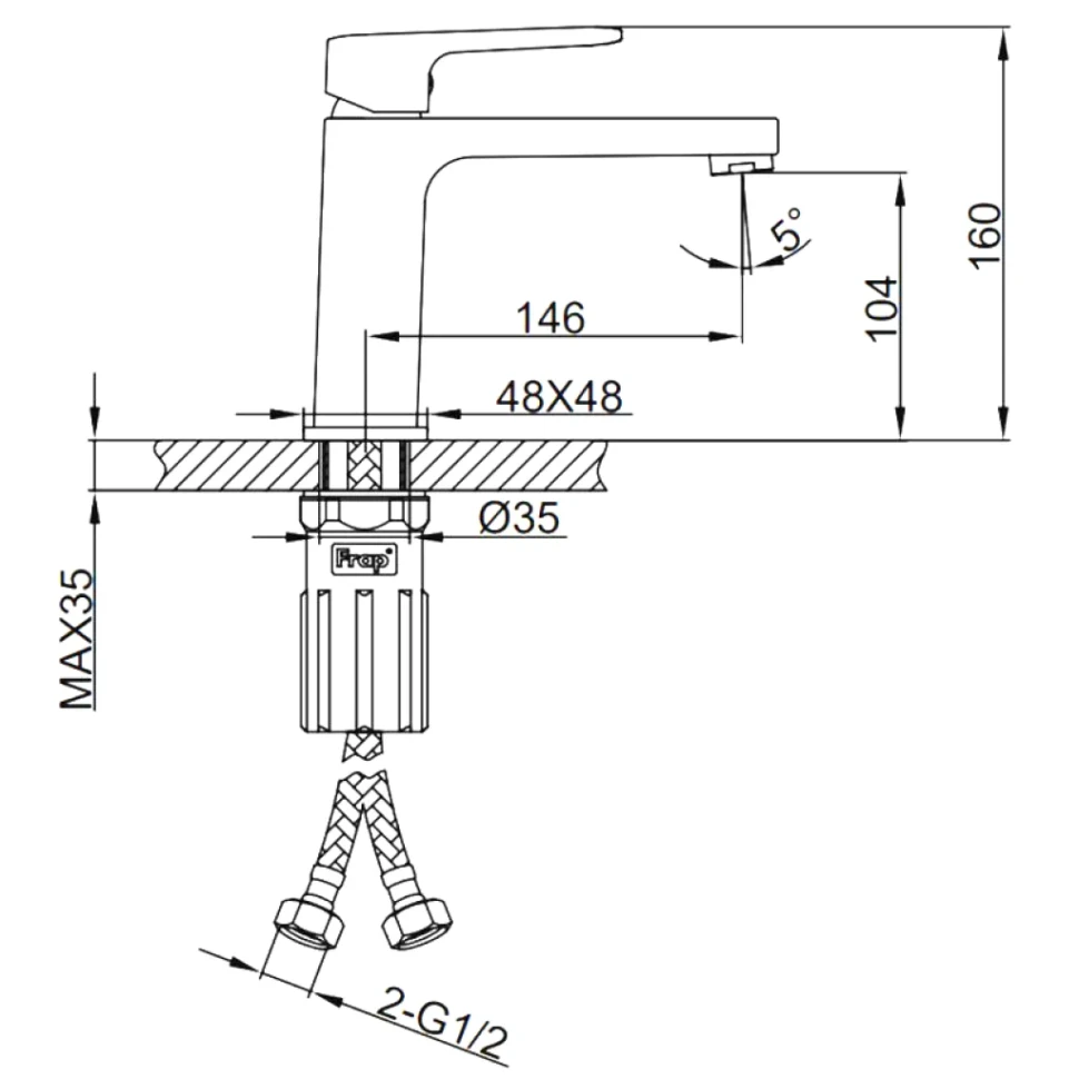 Смеситель для раковины Frap H89 F1089-6 черный
