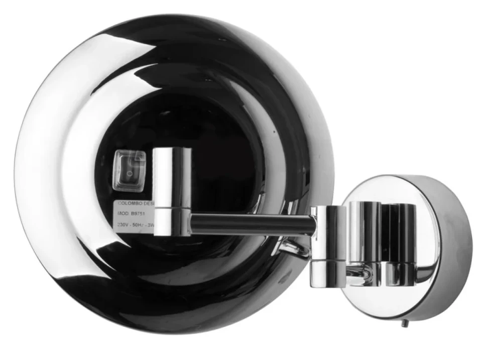 Косметическое зеркало Colombo Design Complementi с подсветкой, телескопическое, поворотное, хром