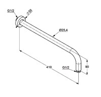 Кронштейн для верхнего душа Kludi A-QA 66514N2-00 оружейная сталь Кронштейн для верхнего душа Kludi A-QA 66514N2-00 оружейная сталь
