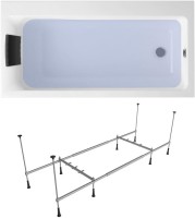 Акриловая ванна Lavinia Boho Catani R 160x80 см, правая, встраиваемая, белая, с каркасом, с подголовником