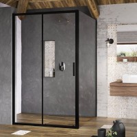 Душевой уголок Ravak Blix Slim BLSDP2 100x90, профиль черный