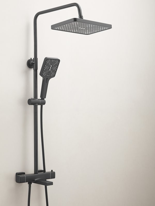 Душевая стойка Haiba HB24537-7 с термостатом, черная