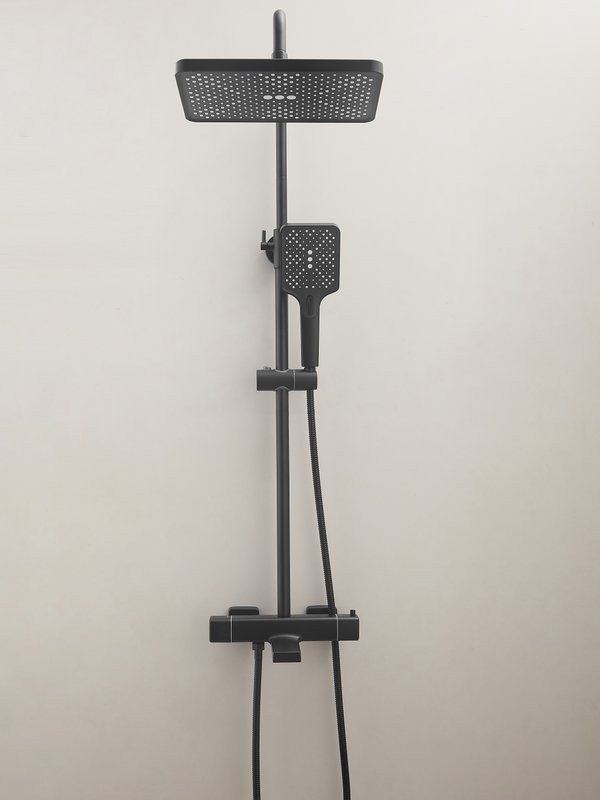 Душевая стойка Haiba HB24537-7 с термостатом, черная