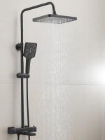 Душевая стойка Haiba HB24537-7 с термостатом, черная