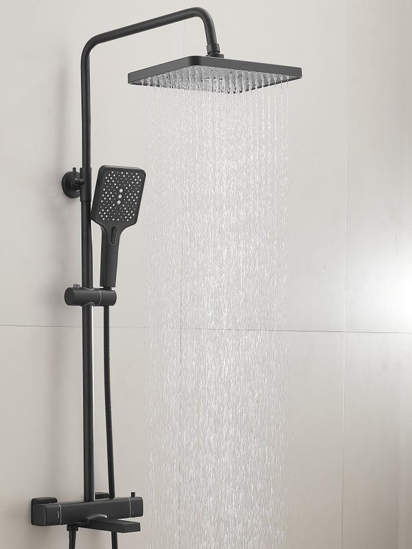 Душевая стойка Haiba HB24537-7 с термостатом, черная