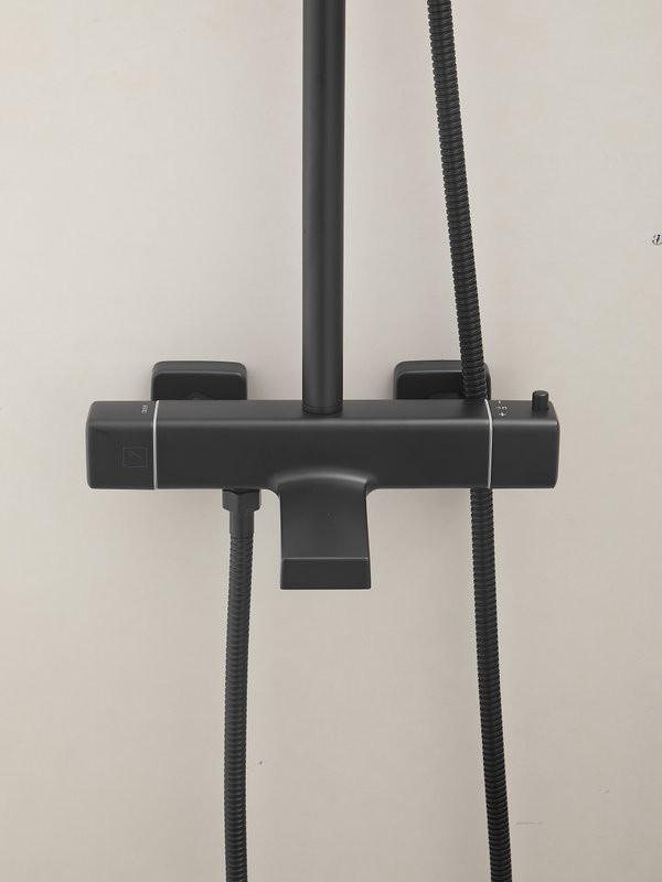 Душевая стойка Haiba HB24537-7 с термостатом, черная