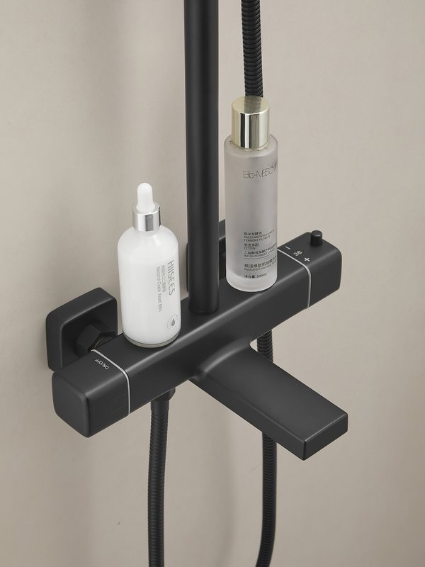 Душевая стойка Haiba HB24537-7 с термостатом, черная