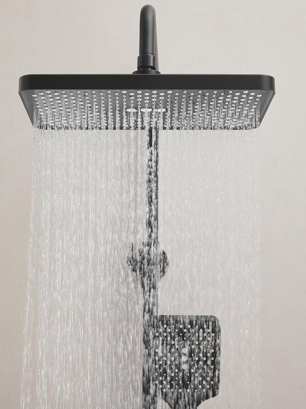 Душевая стойка Haiba HB24537-7 с термостатом, черная