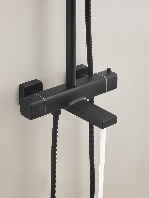 Душевая стойка Haiba HB24537-7 с термостатом, черная