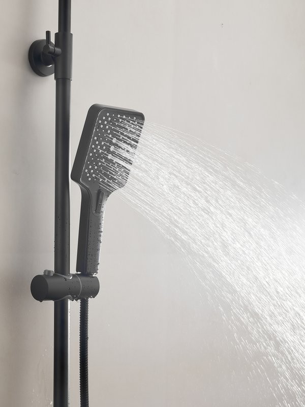 Душевая стойка Haiba HB24537-7 с термостатом, черная