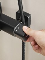 Душевая стойка Haiba HB24537-7 с термостатом, черная