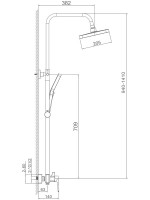 Душевая стойка Haiba HB24537-7 с термостатом, черная