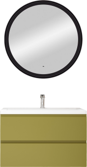 Мебель для ванной Art&Max Bianchi 100 подвесная, оливковая, белая раковина