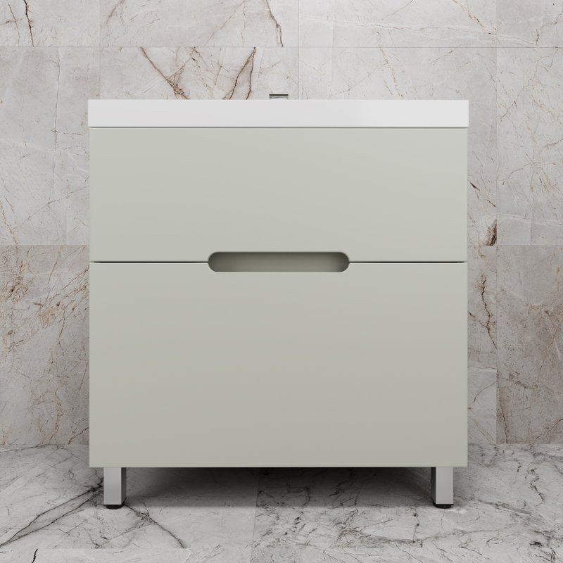 Тумба с раковиной Style Line Матис 80 напольная, олива