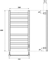 Полотенцесушитель электрический Point Меркурий PN83858W 50x80, белый