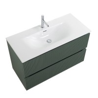 Тумба с раковиной BelBagno Uno 100 подвесная, 2 ящика, матовая еловая