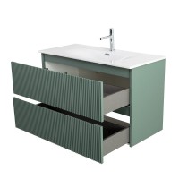 Тумба с раковиной BelBagno Uno 100 подвесная, 2 ящика, матовая еловая