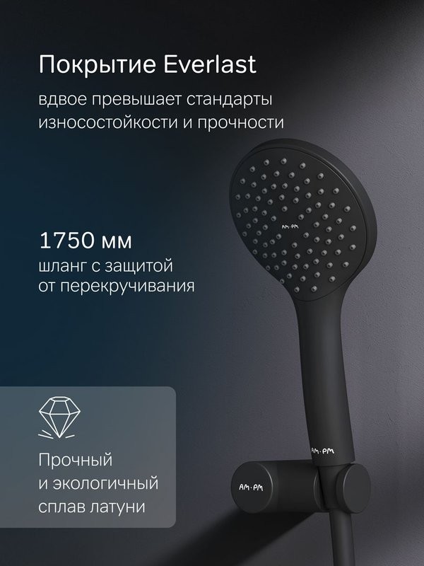 Душевой гарнитур AM.PM Gem F0119022 черный