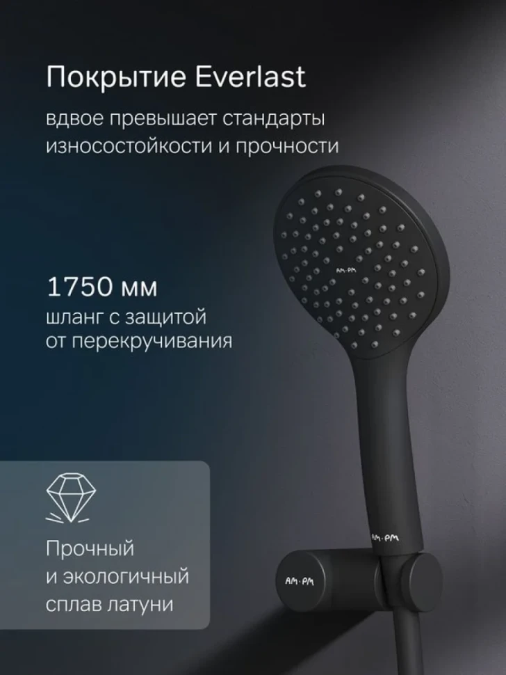 Душевой гарнитур AM.PM Gem F0119022 черный