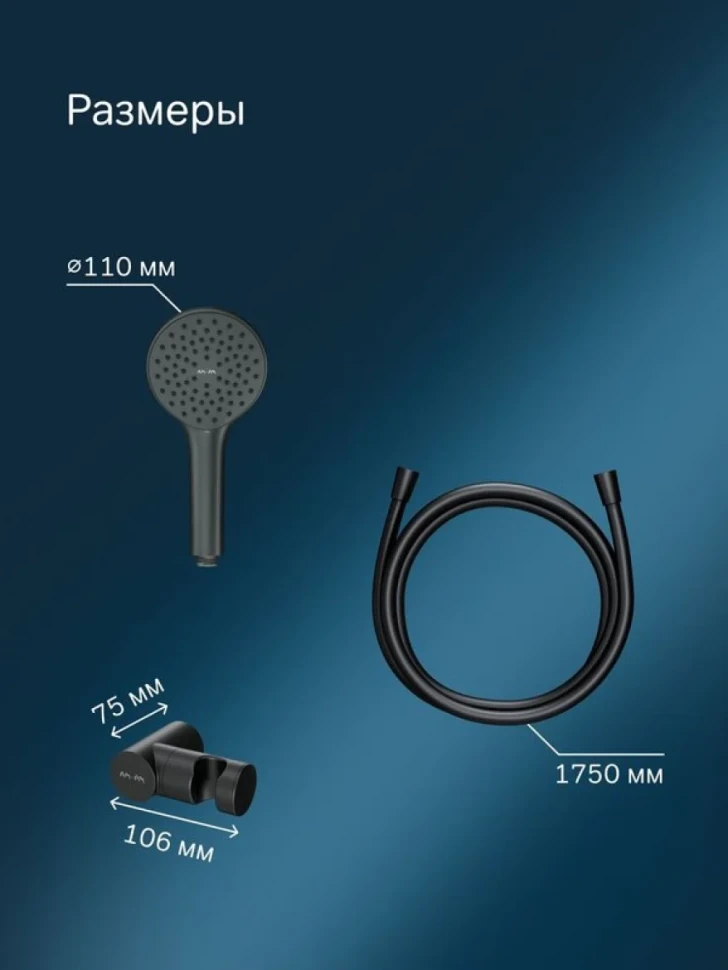 Душевой гарнитур AM.PM Gem F0119022 черный