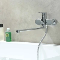 Смеситель с длинным изливом для ванны AQUATEK Ника AQ1833CR хром Смеситель с длинным изливом для ванны AQUATEK Ника AQ1833CR хром