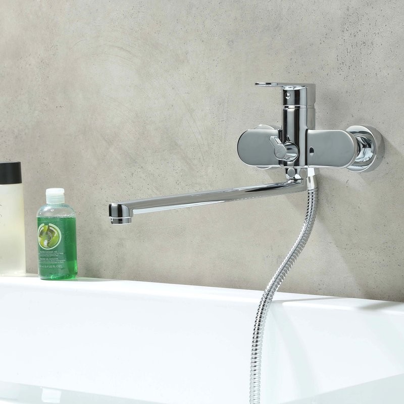 Смеситель с длинным изливом для ванны AQUATEK Ника AQ1833CR хром