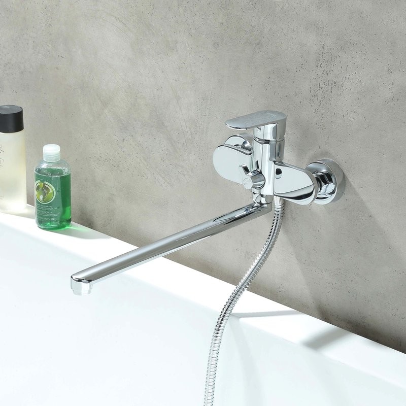 Смеситель с длинным изливом для ванны AQUATEK Ника AQ1833CR хром