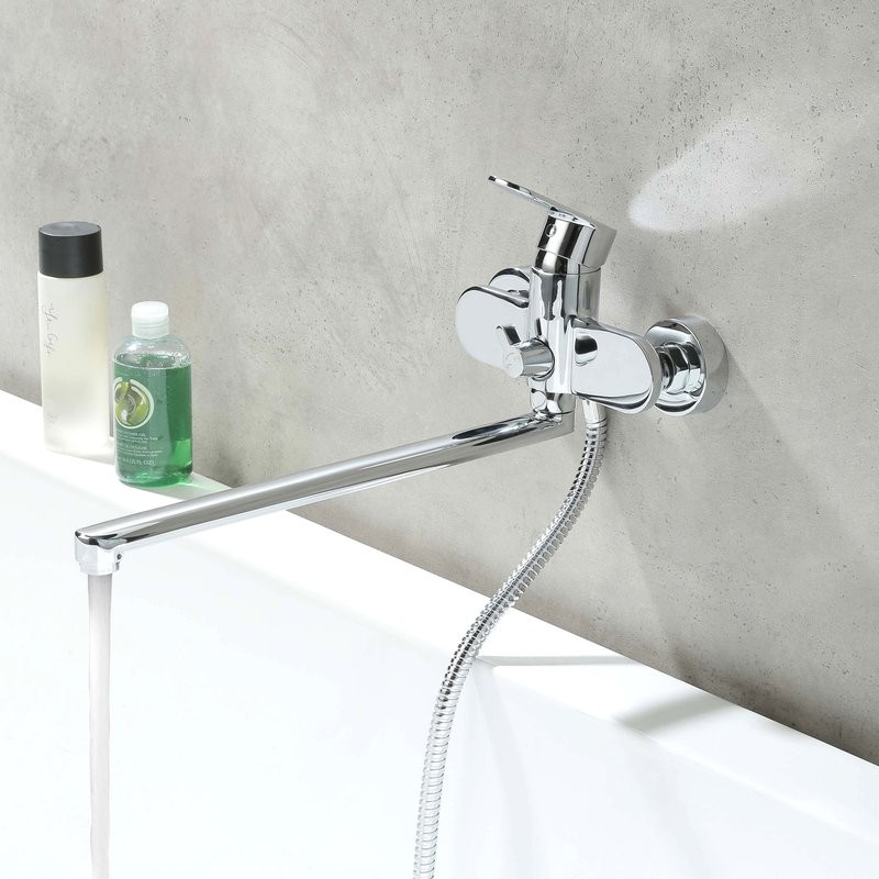 Смеситель с длинным изливом для ванны AQUATEK Ника AQ1833CR хром